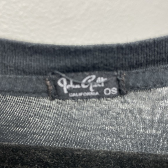 John Galt‎ Brandy Melville Black Tee Embroidered Stars Moon Crying Boho Face OS - Picture 5 of 8